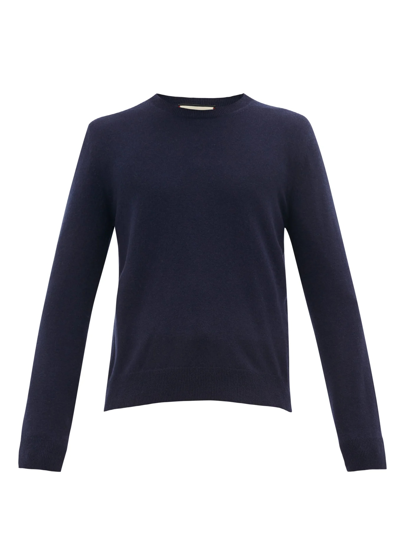 GG embroidered crew neck wool-blend sweater - 1