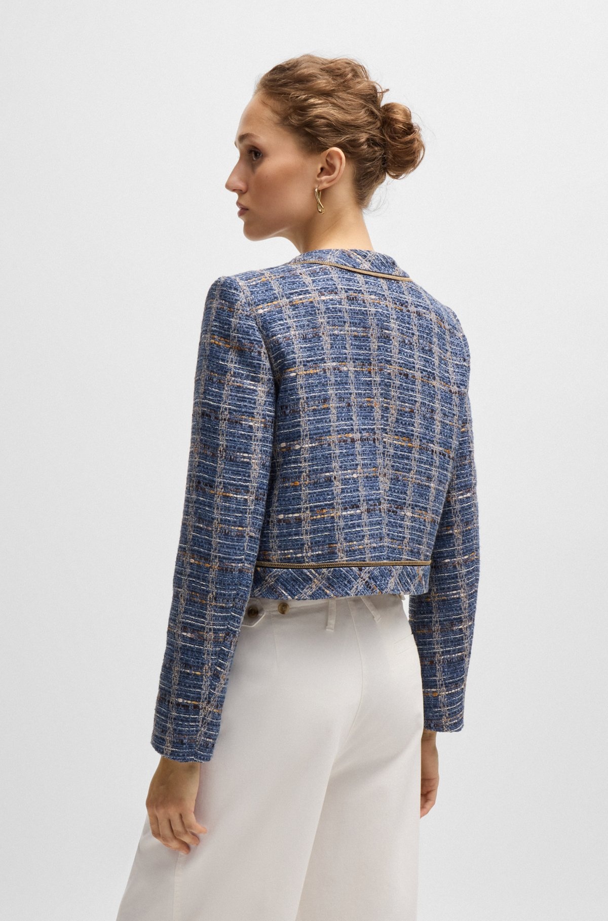 REGULAR-FIT JACKET IN CHECK TWEED - 4