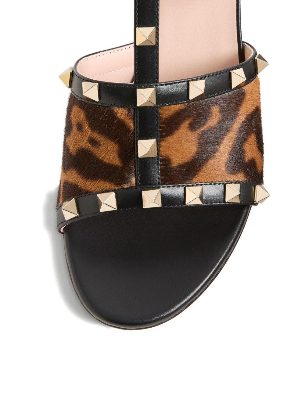 60mm Rockstud leopard-print sandals - 4