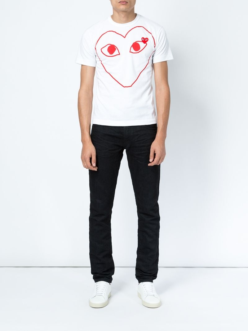 heart print T-shirt - 2