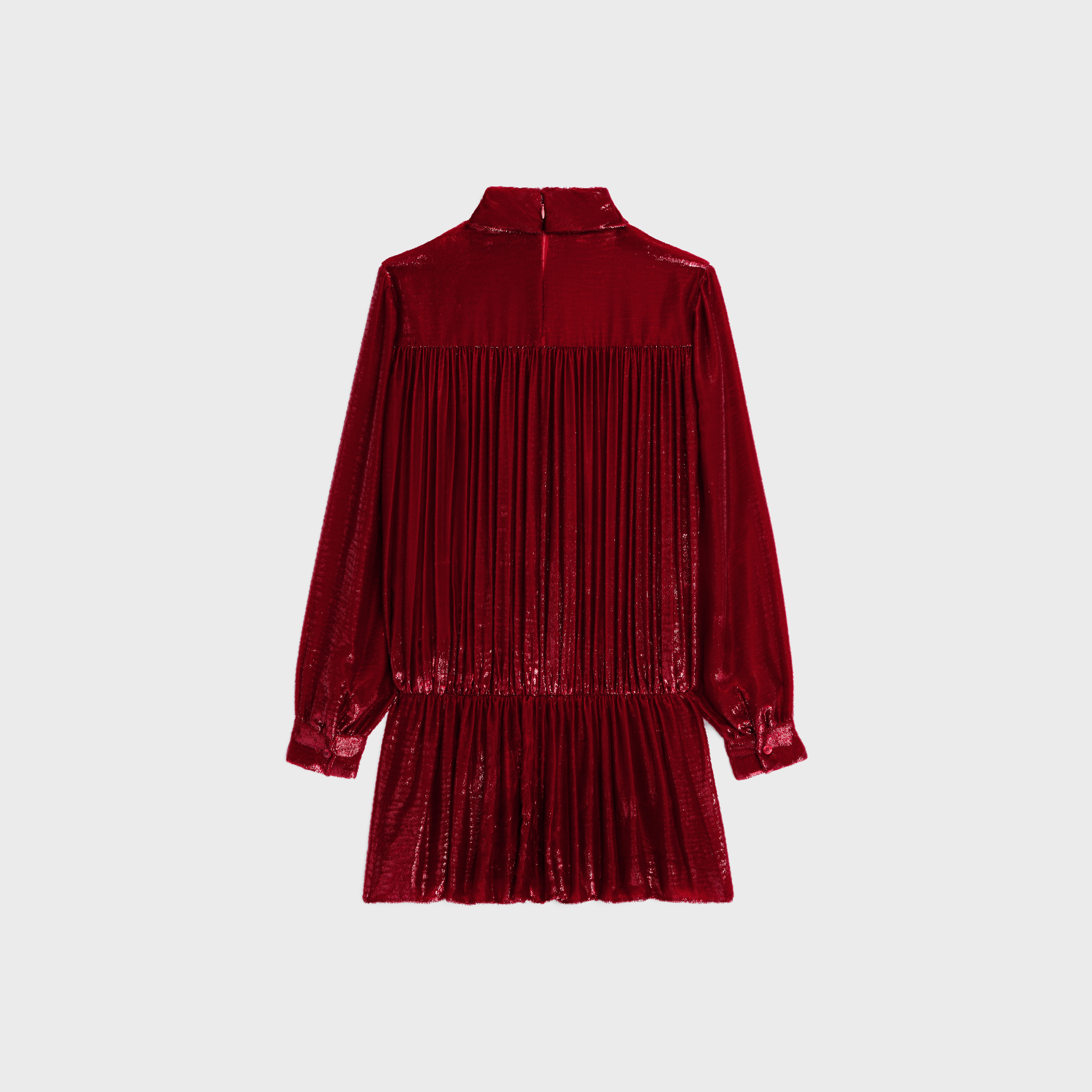 gathered mini dress in flowing velvet lamé - 2