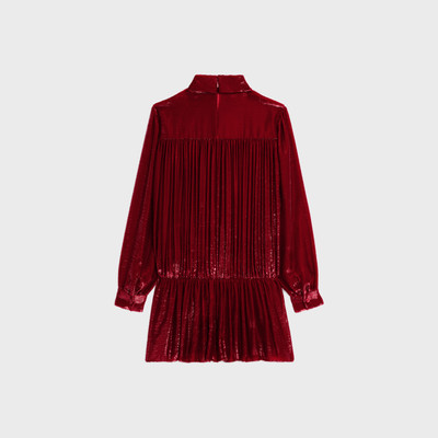 CELINE gathered mini dress in flowing velvet lamé outlook