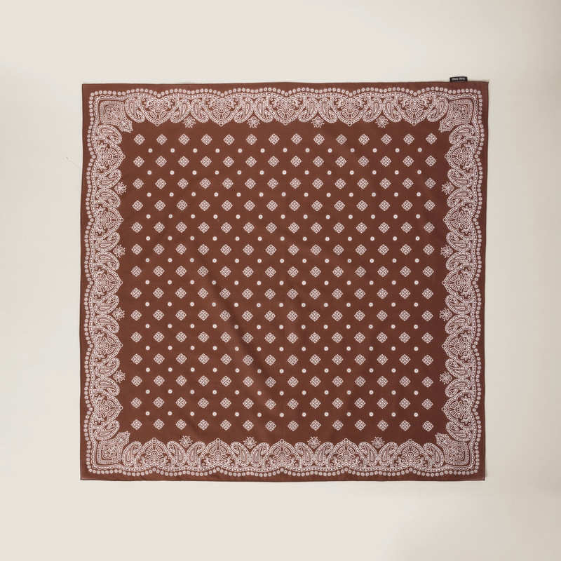 Printed cotton poplin scarf 3