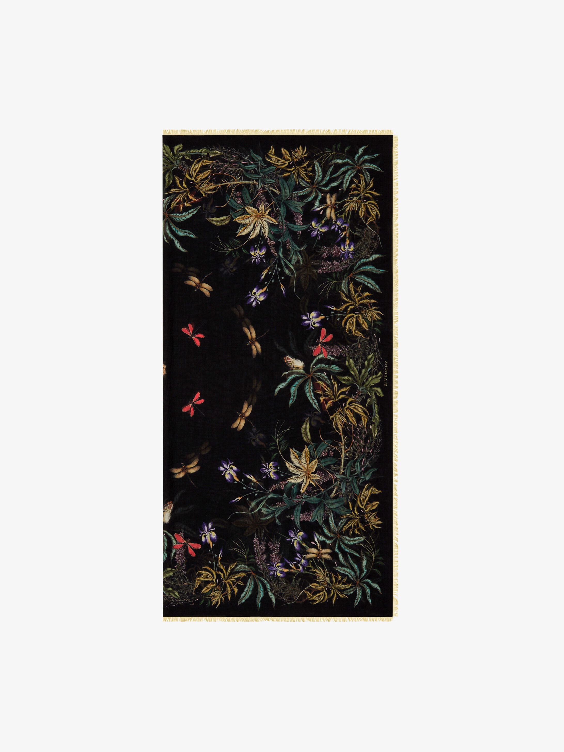 Large scarf in floral printed cashmere and silk - 3
