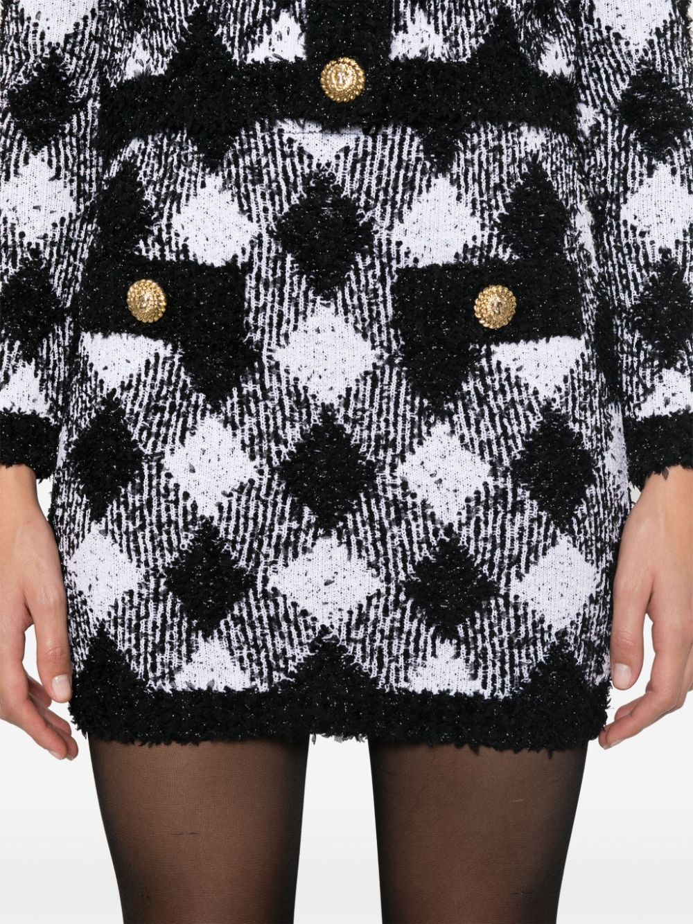 gingham tweed mini skirt - 5