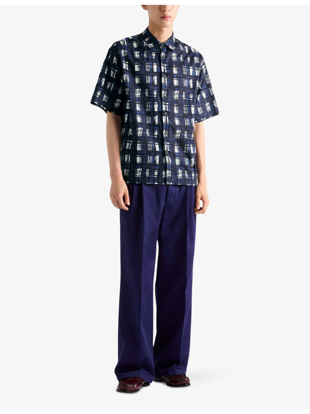 Geometric-Print Short-Sleeve Cotton Shirt - 2