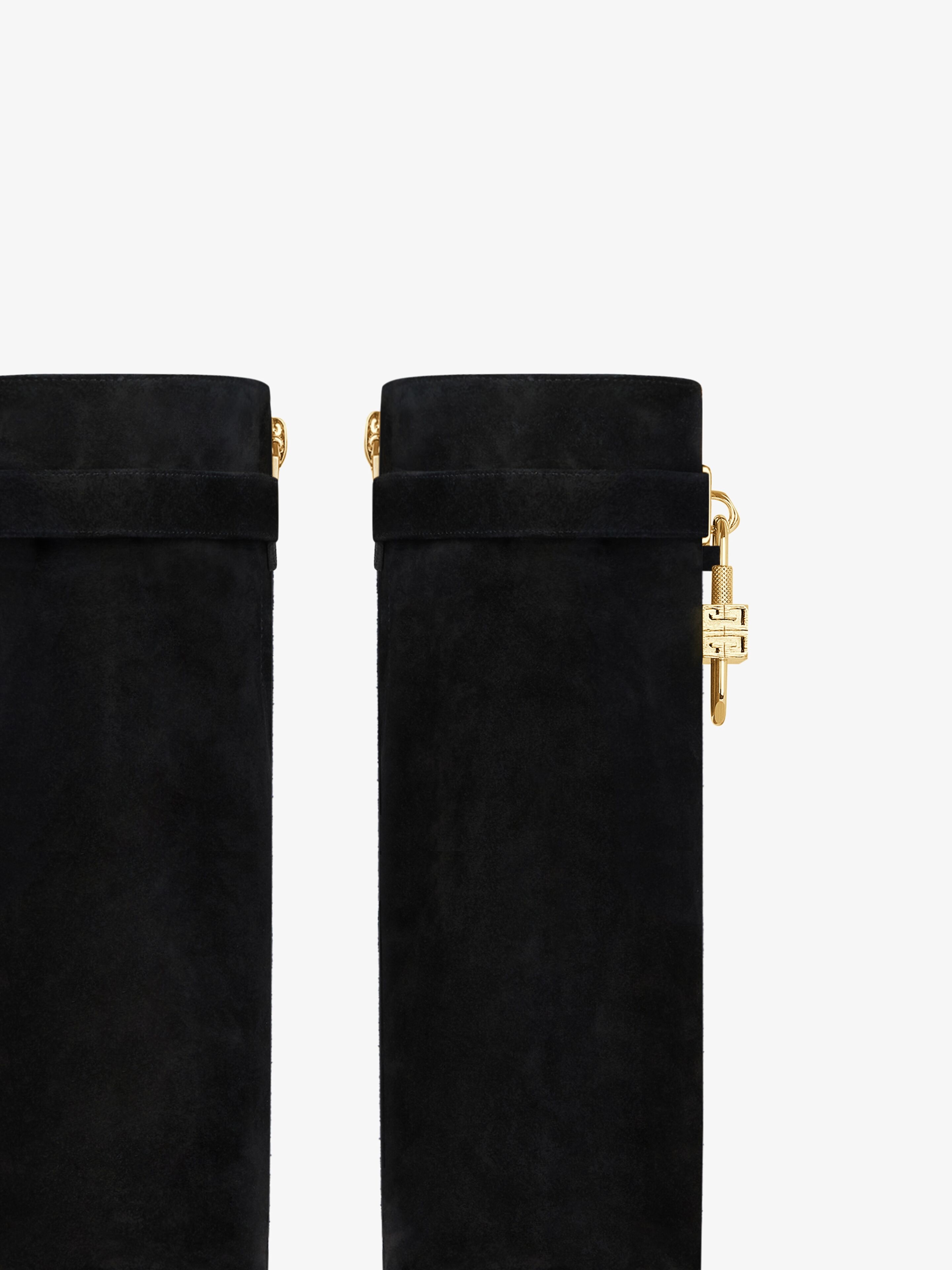SHARK LOCK BIKER ANKLE BOOTS IN SUEDE - 6