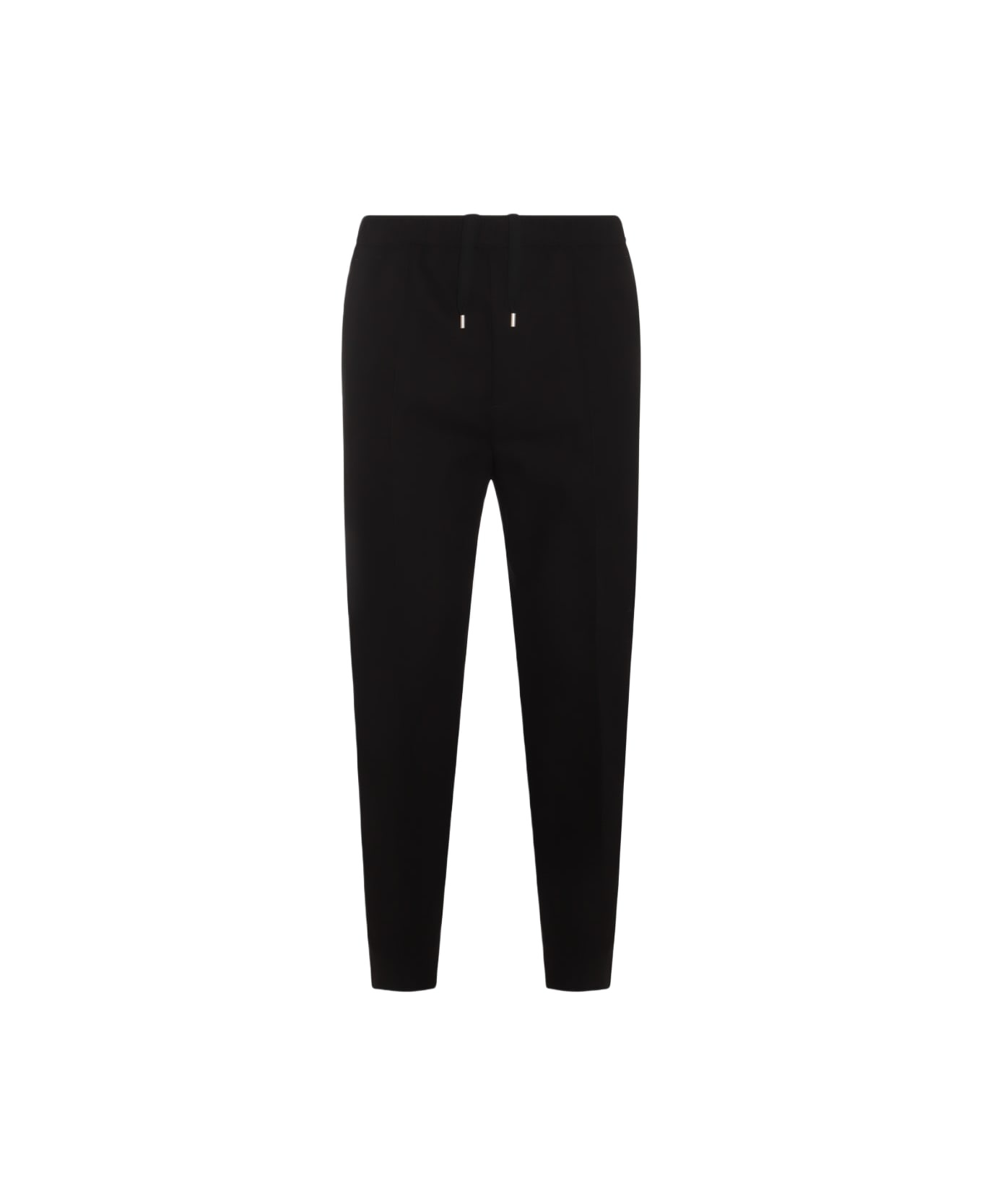 Black Linen Blend Trousers - 1