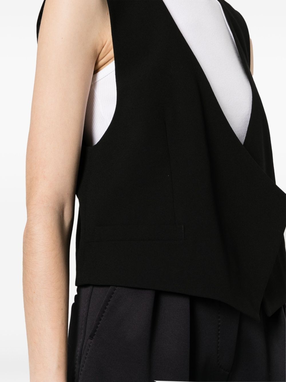 open-front wool waistcoat - 5