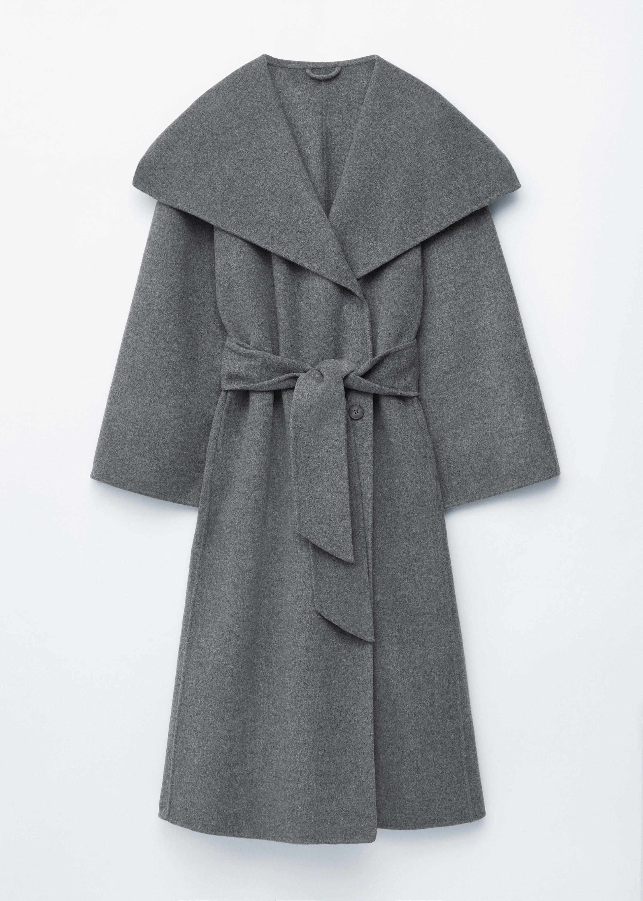 Shawl-Collar Wool Maxi Coat - 1