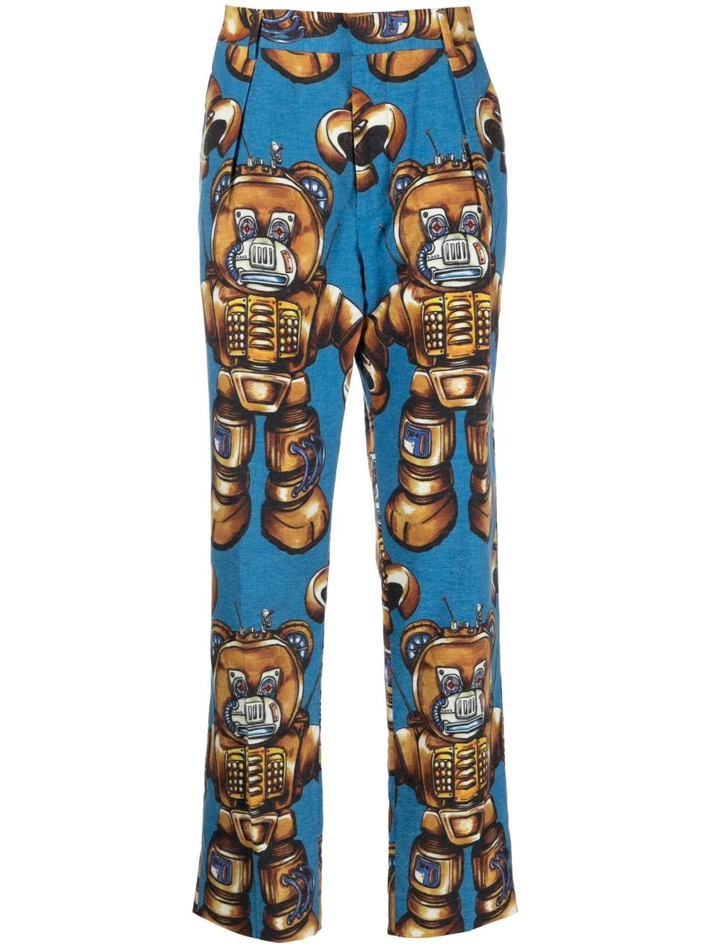 robot-print cotton trousers - 1