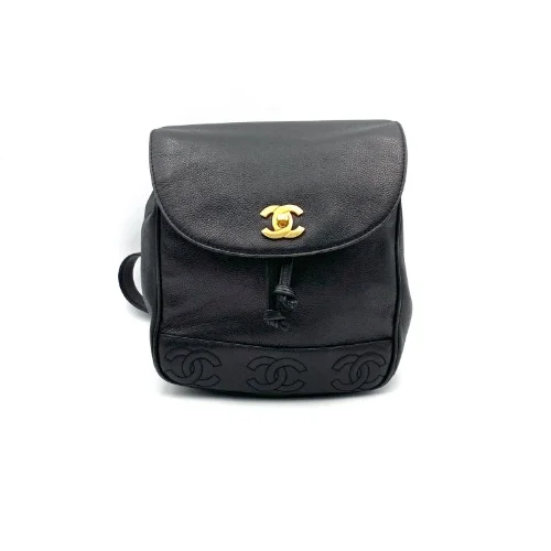 Chanel No. 4 Black Caviar Triple CC Backpack - 1