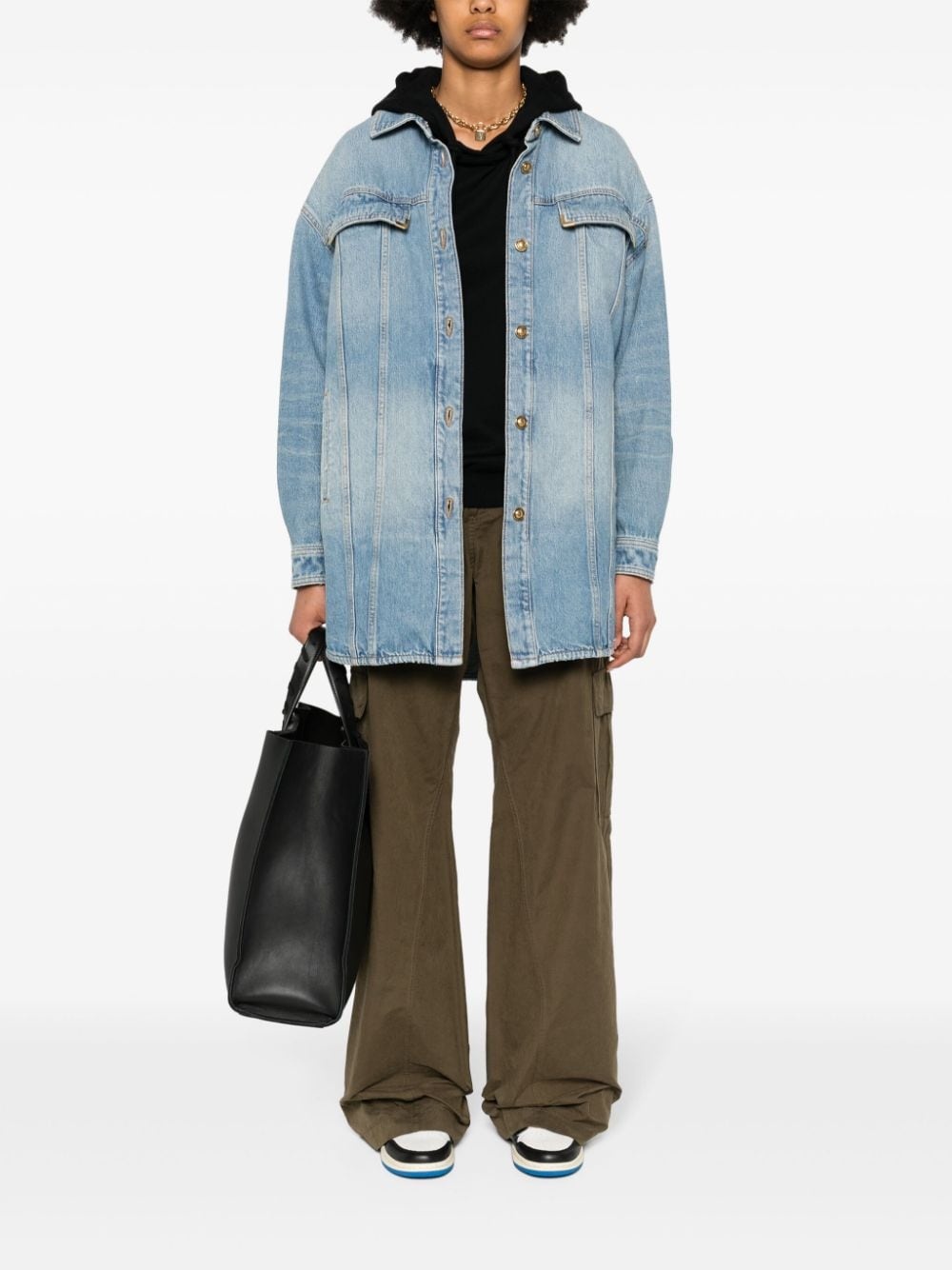 washed-logo denim jacket - 2