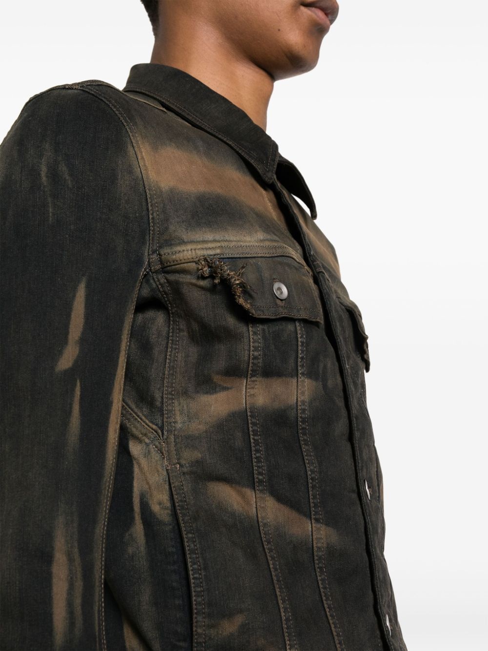bleached-denim shirt jacket - 5