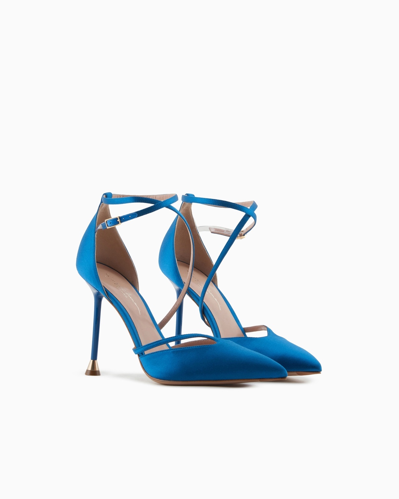 Satin court shoes with strap - 2