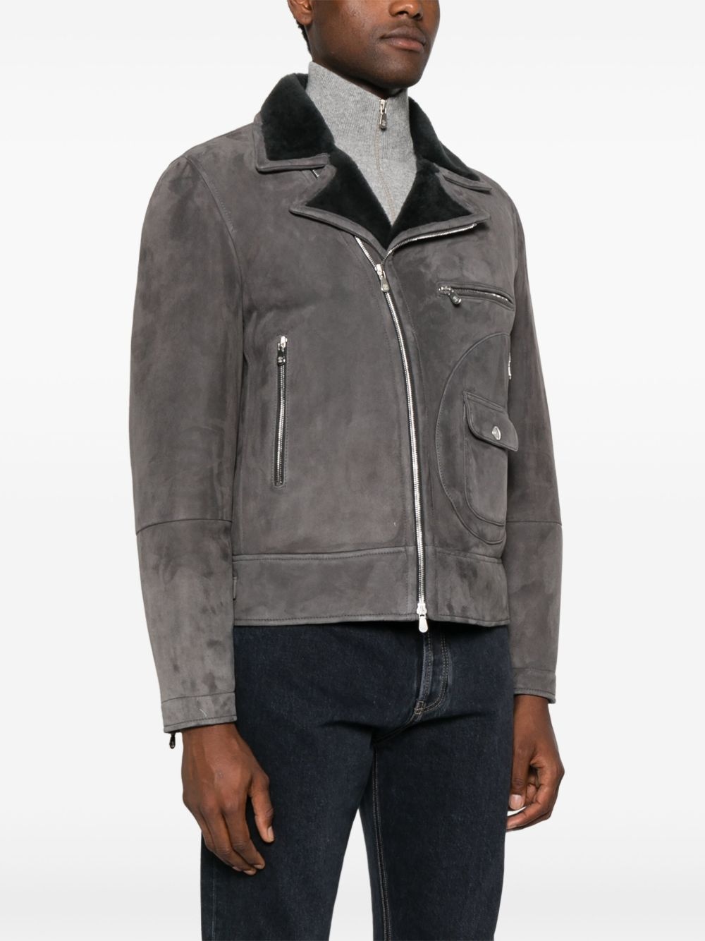 suede biker jacket - 3