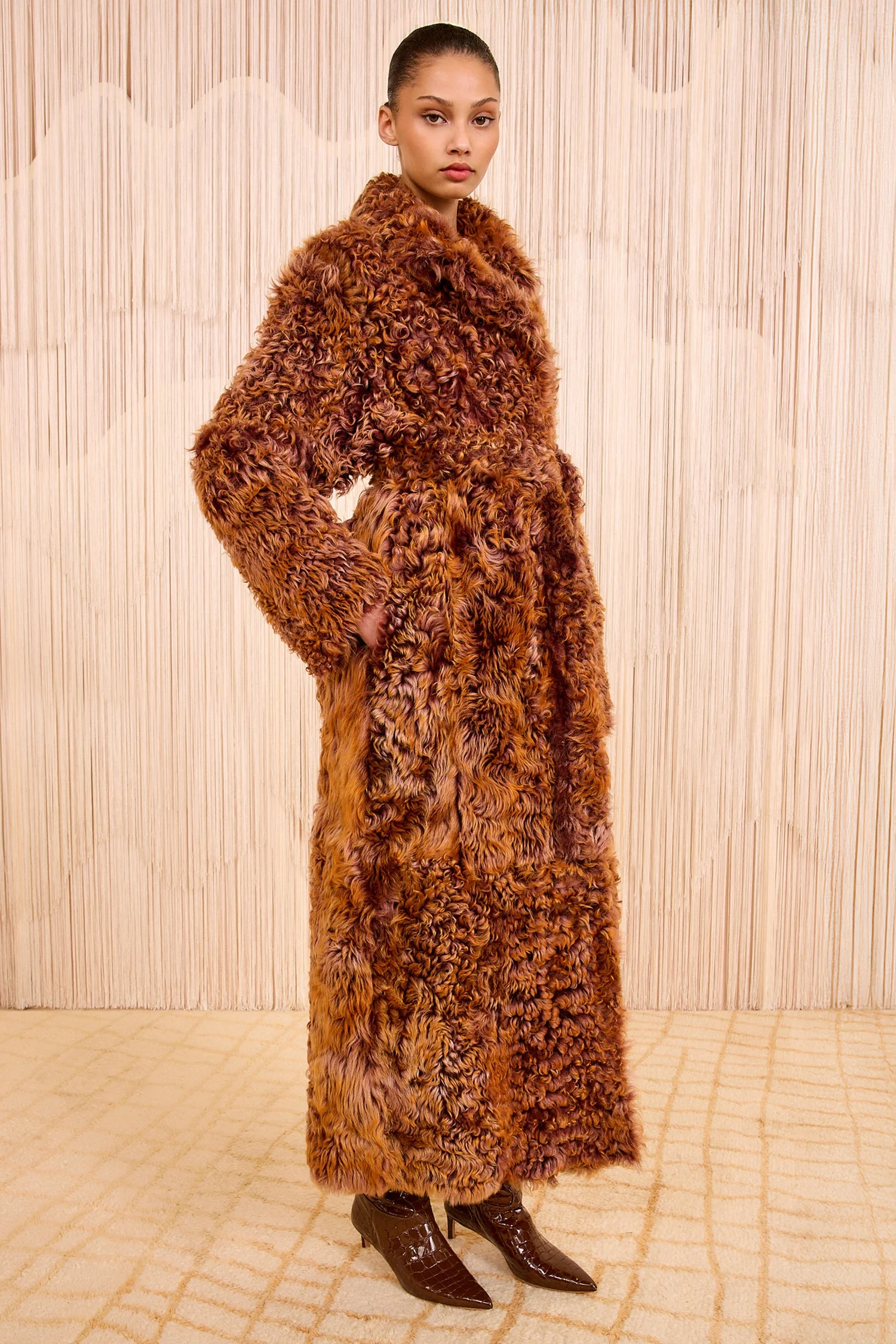 Ceryse Long Shearling Coat - 1