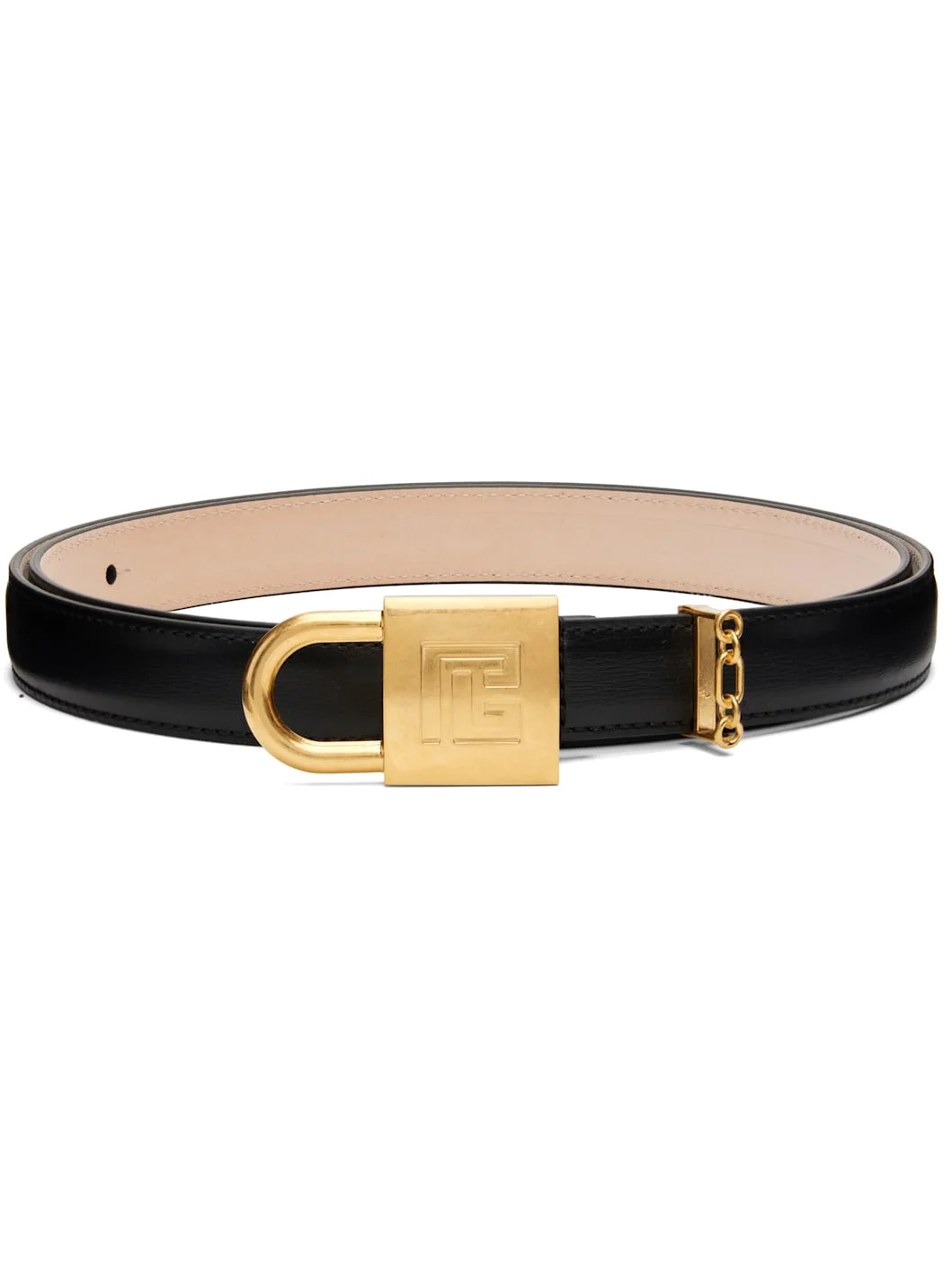 Black Sync Narrow Leather Belt - 1