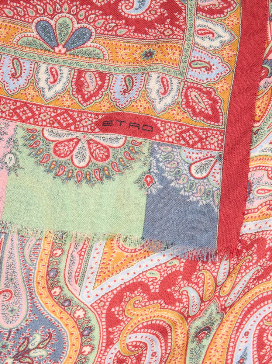 PRINTED CASHMERE AND SILK SCARF - 3