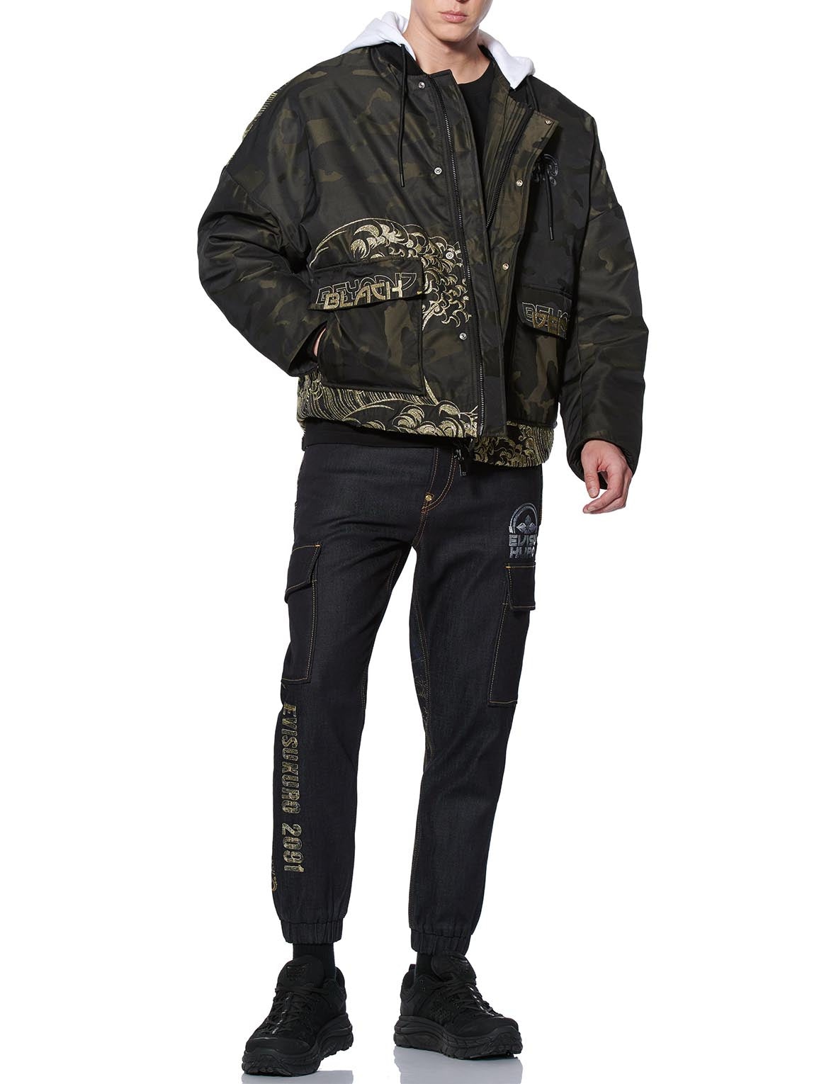 3D Ukiyo-E Embroidered Padded Jacket - 6