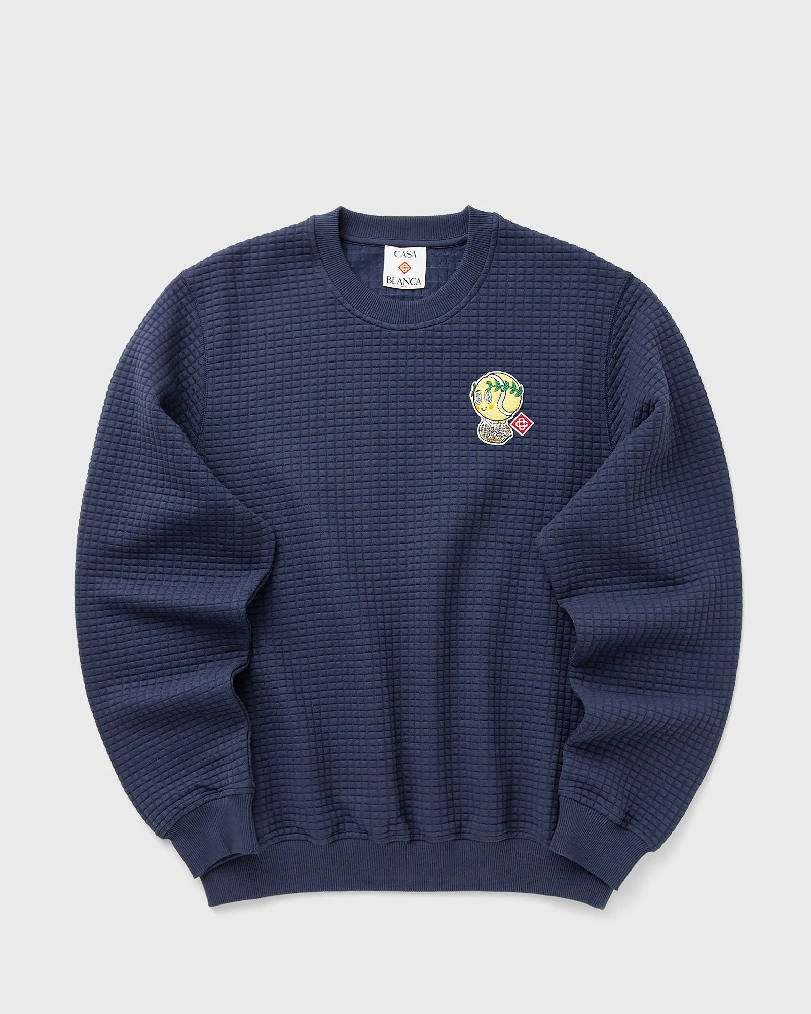 NAVY GRID SWEATSHIRT - 1