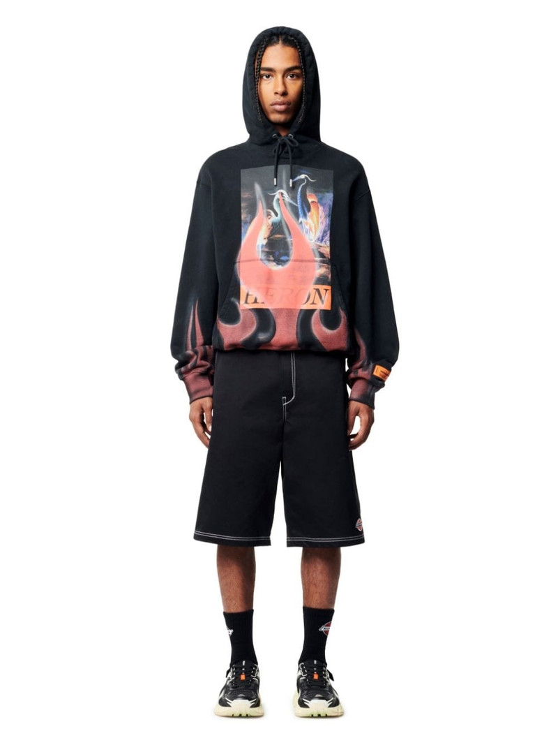 Heron Preston Heron Times Flames Hoodie outlook