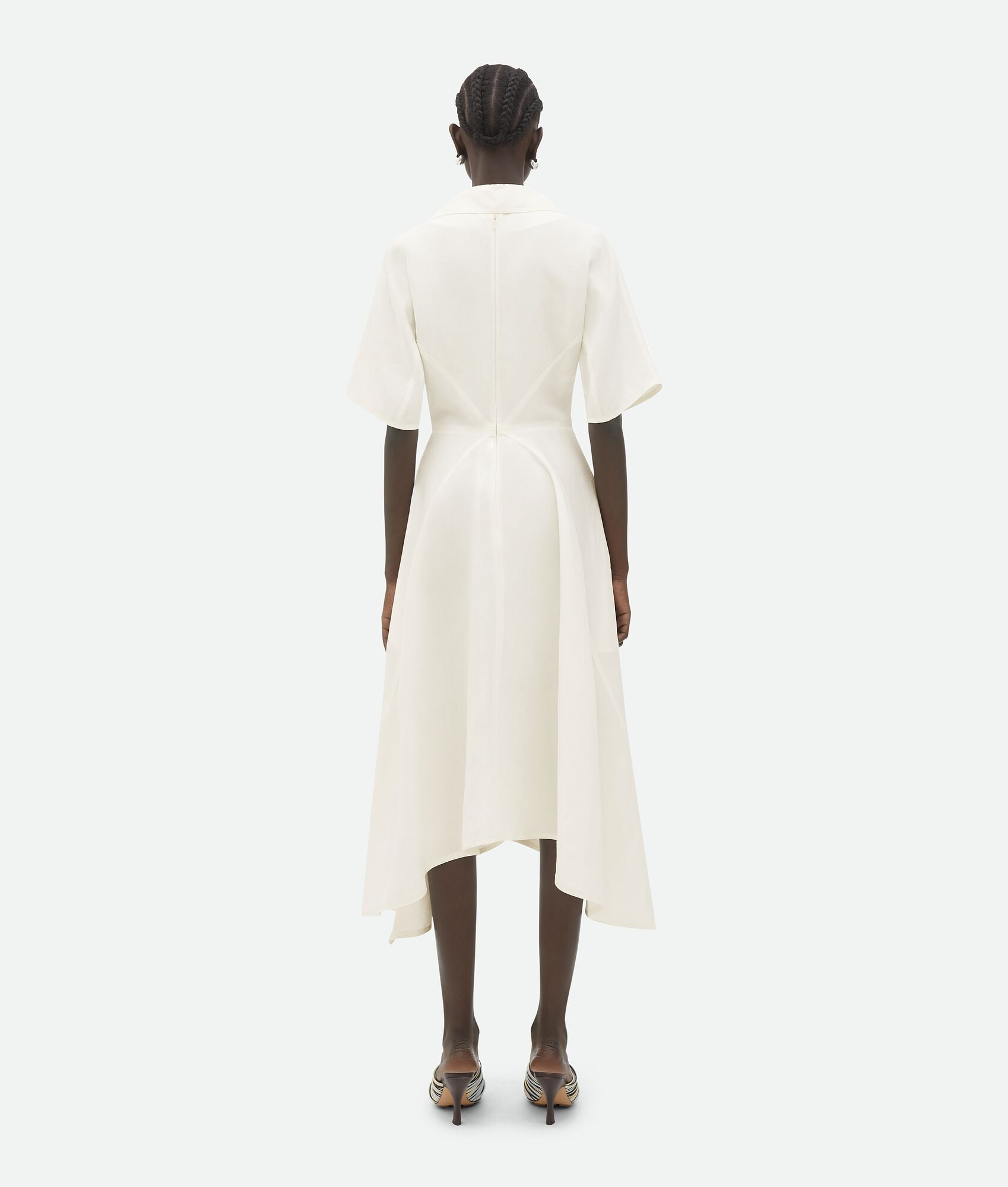 Viscose And Linen Midi Dress - 3