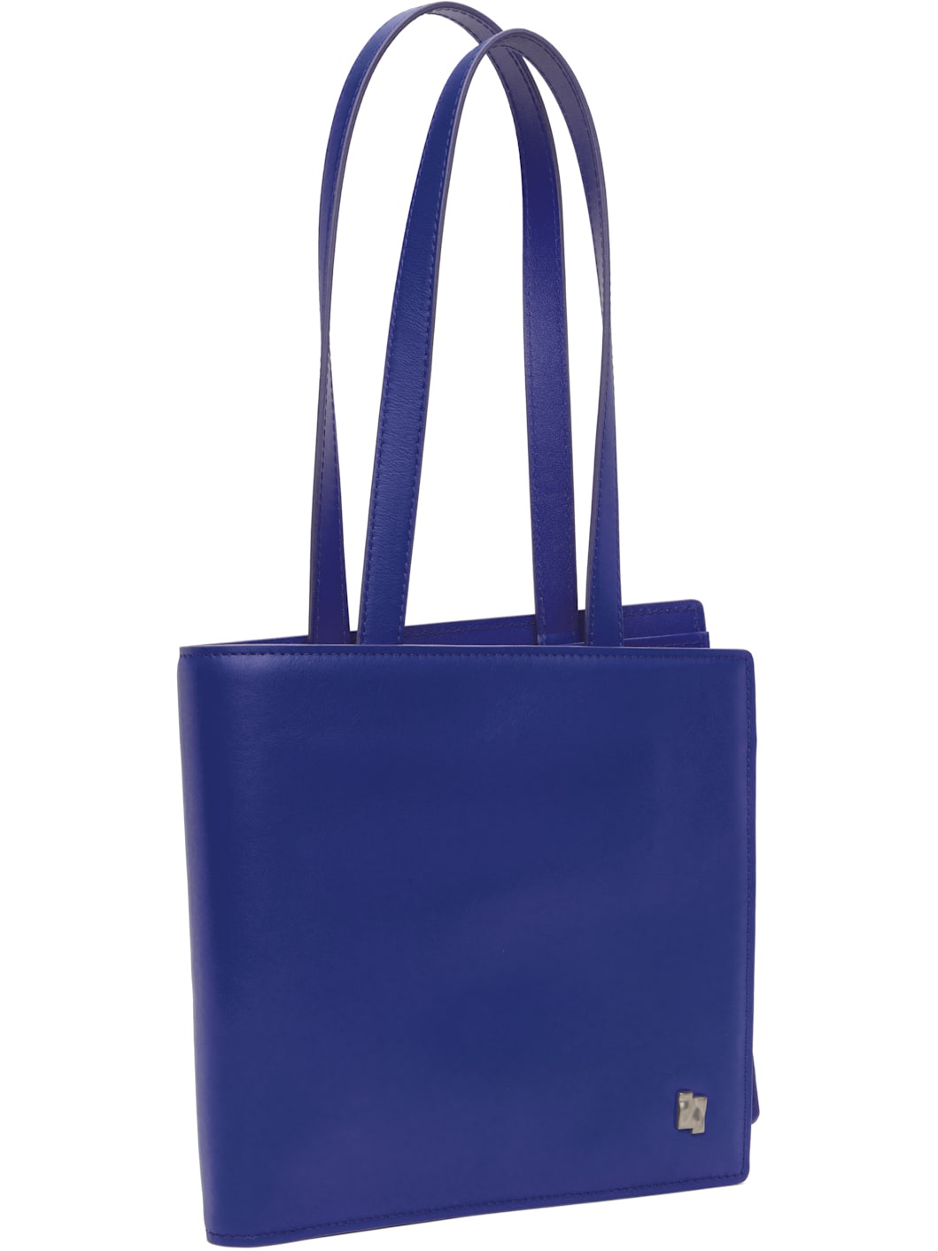 Blue Leather Tote - 2