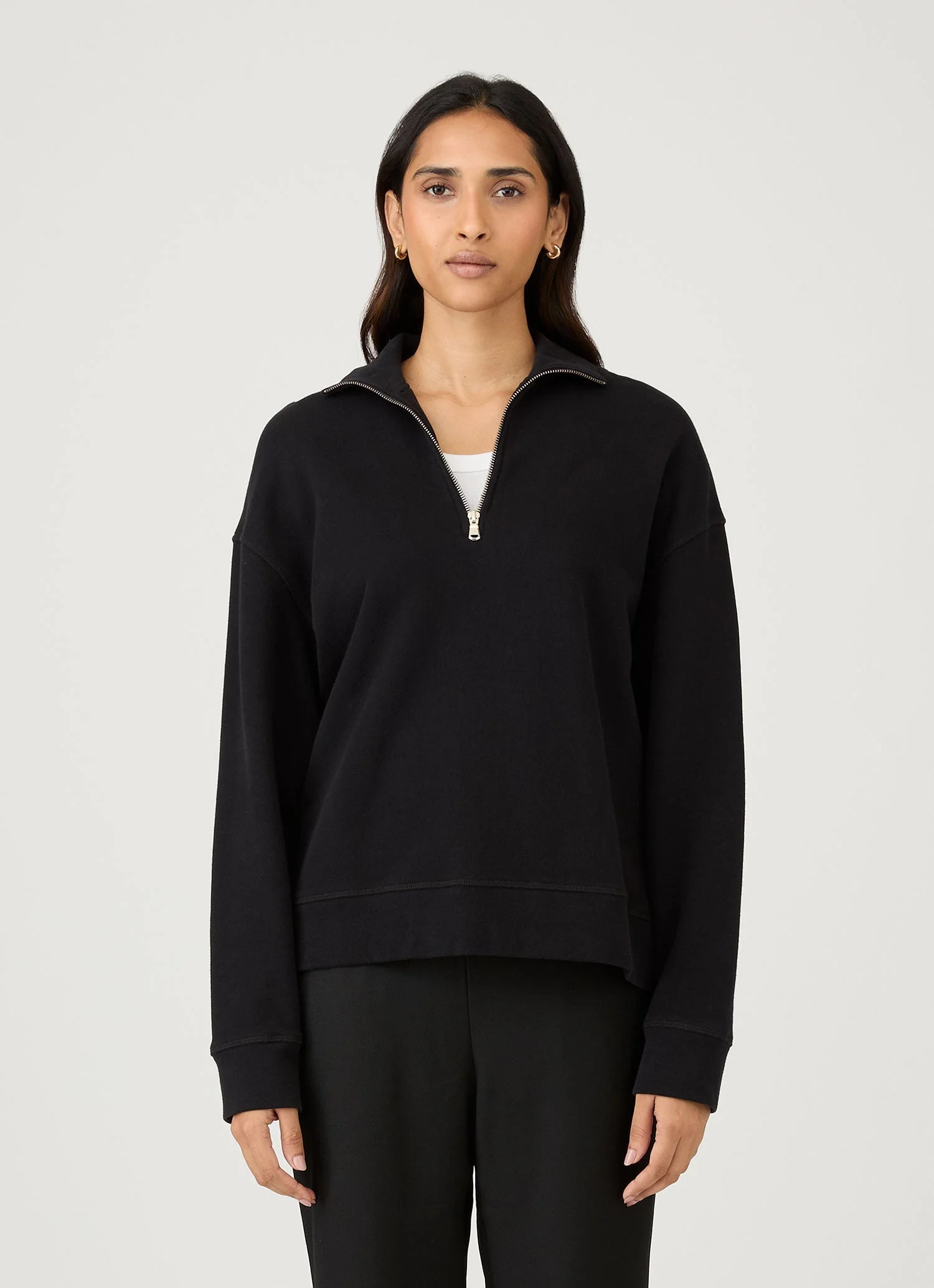 Half Zip Loopback Sweatshirt - 1
