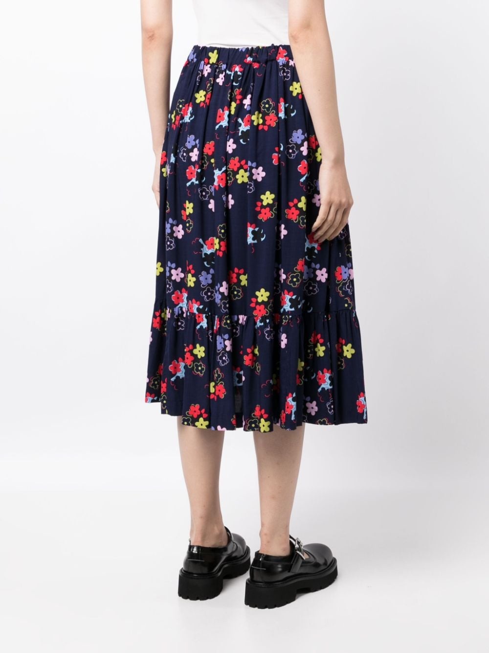 floral-print pleated skirt - 4