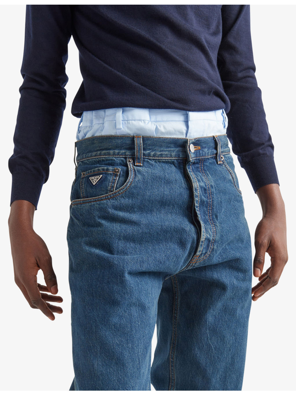 Branded-plaque five-pocket classic-fit jeans - 3