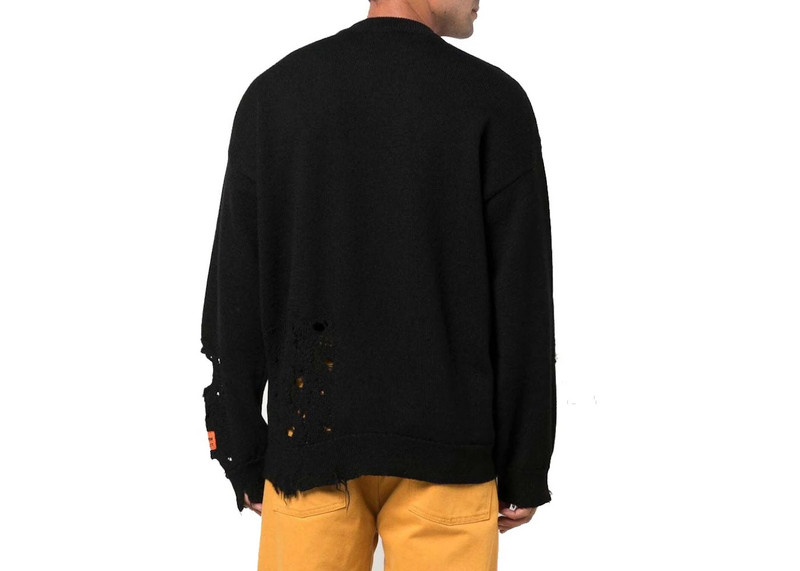 Heron Preston Heron Preston Shredded Knit Crewneck Black/White outlook