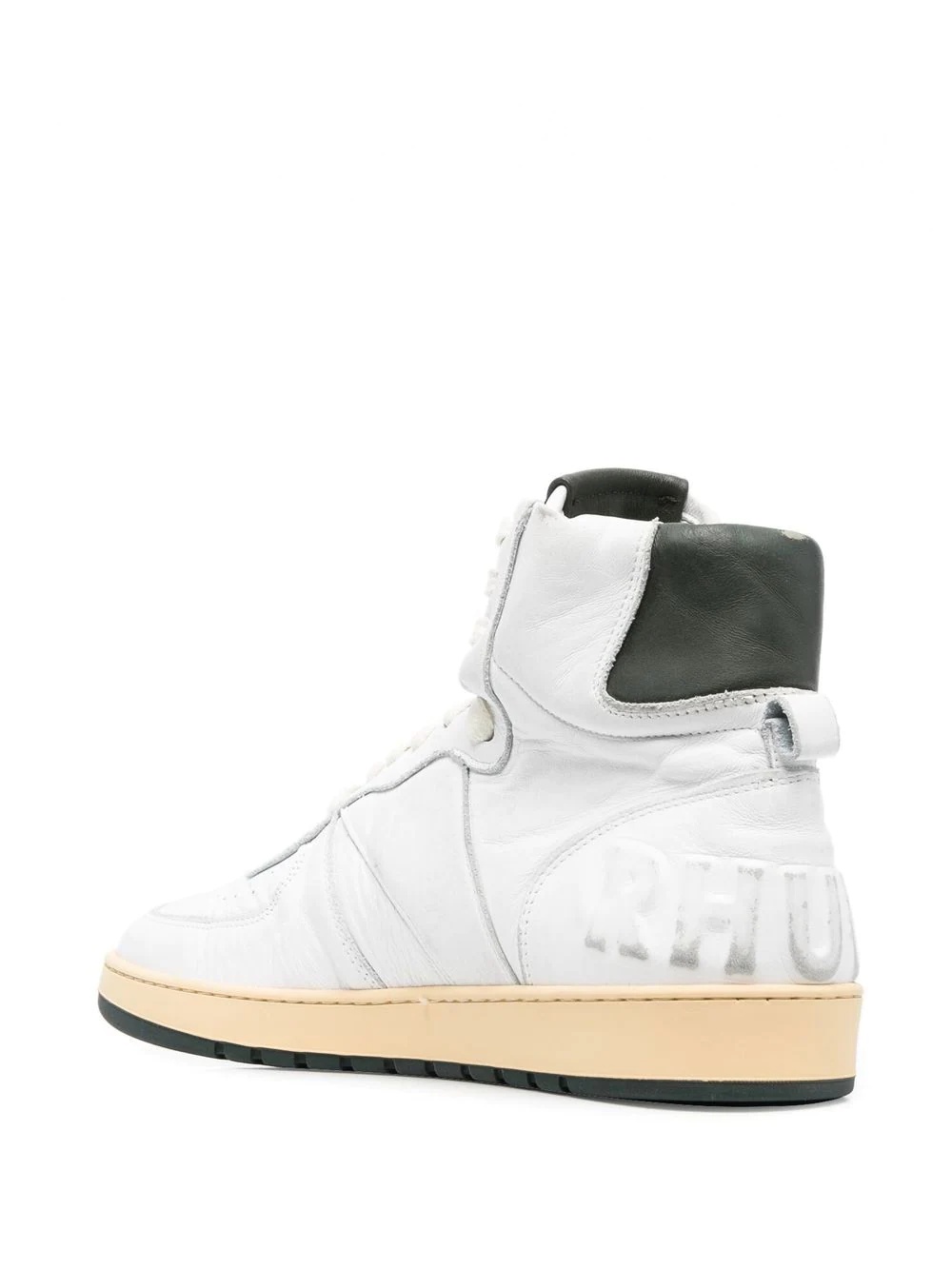 high-top leather sneakers - 3