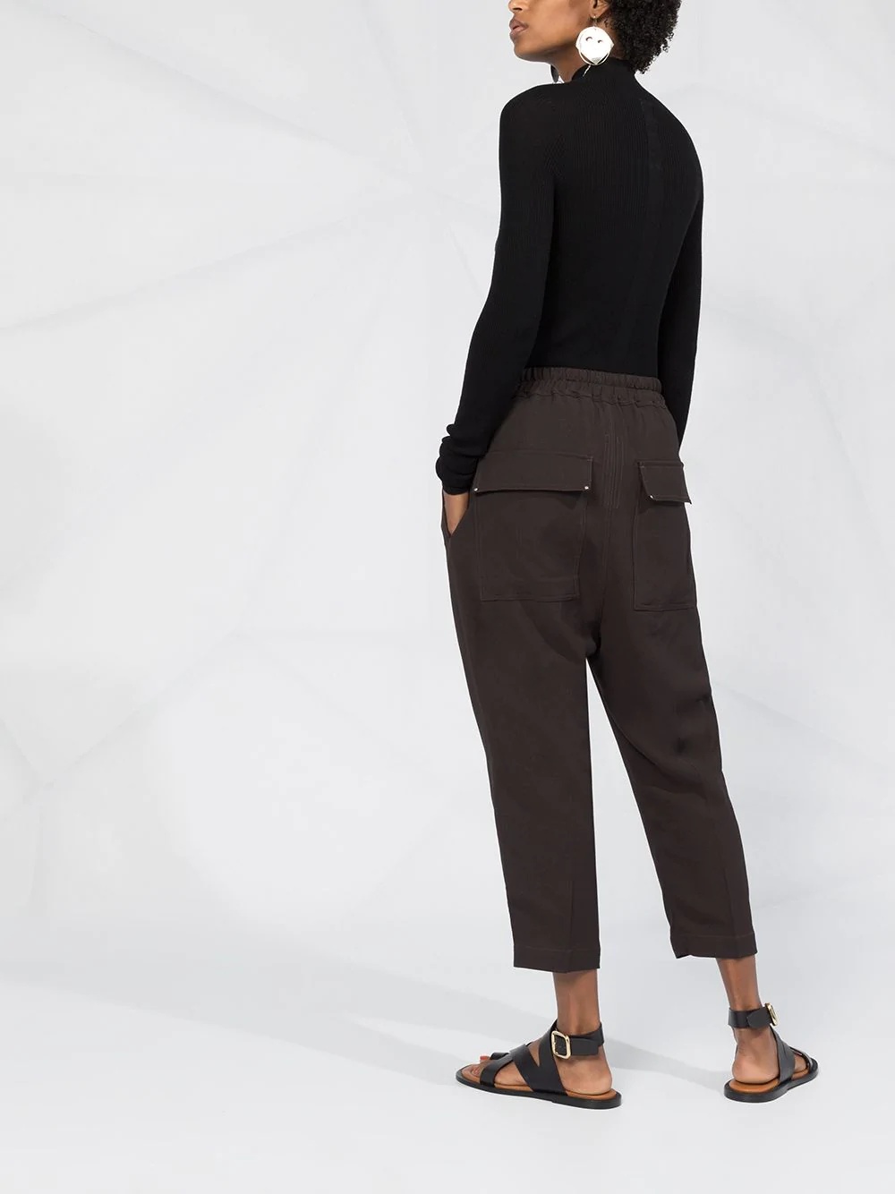 cropped drawstring trousers - 2