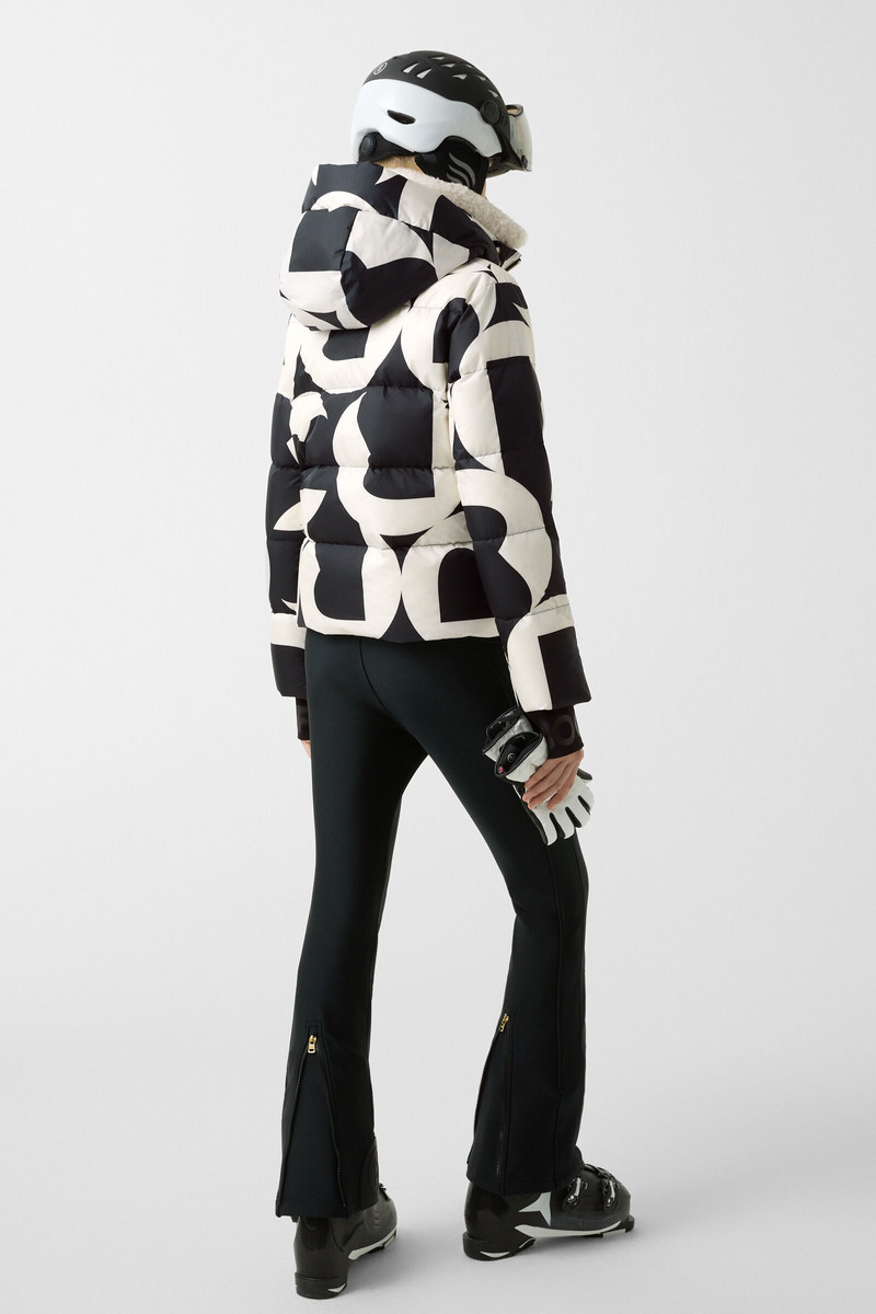 Maja down ski jacket in Black/Off-White 3