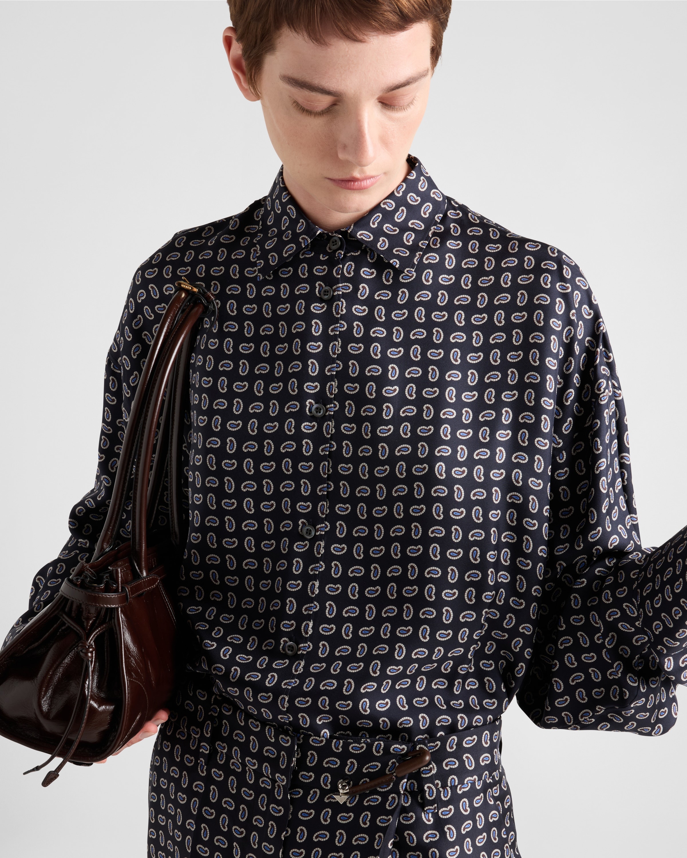 Printed twill silk shirt - 3
