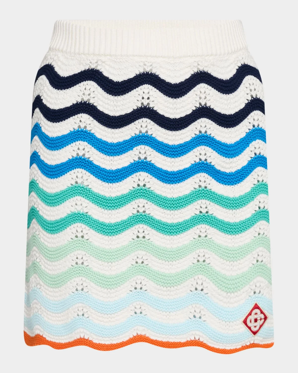 Wavy Crochet Knit Mini Skirt - 1