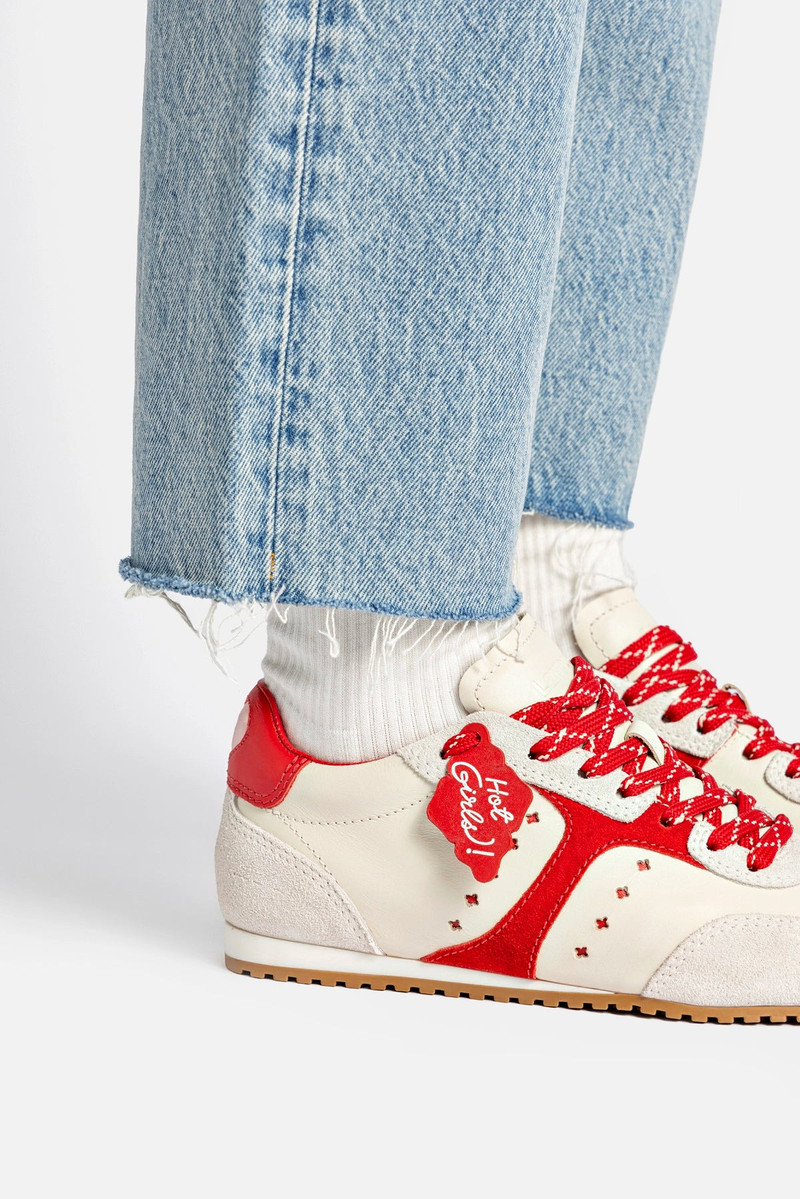 Stella Amore Mule In Ivory and Scarlet Leather 5