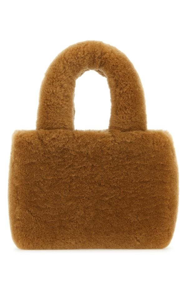 Amina Muaddi Woman Camel Shearling Amini Giuly Handbag - 3