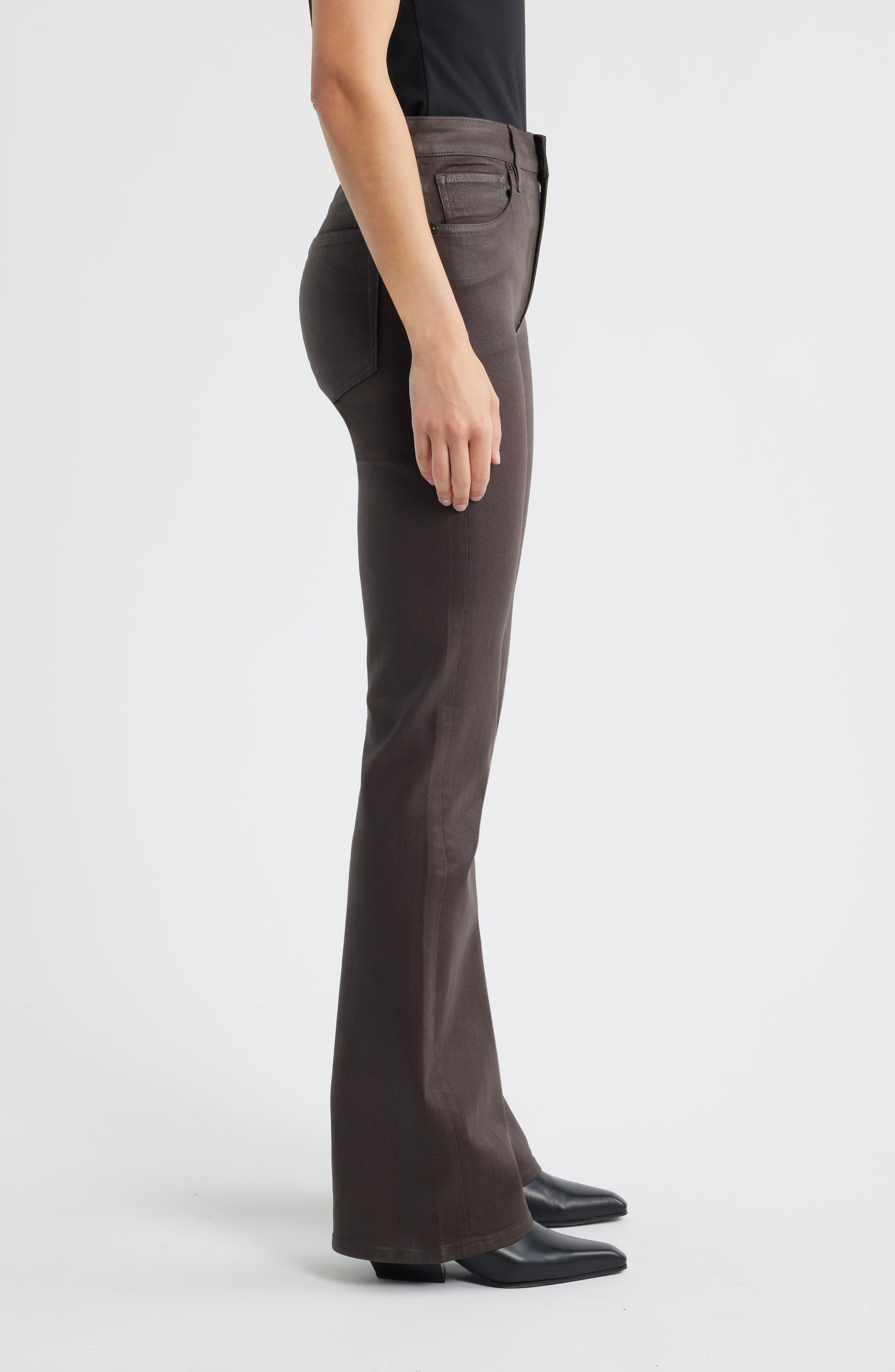 FRAME The Reboot Coated High Waist Bootcut Jeans in Truffle Coated at Nordstrom - 3