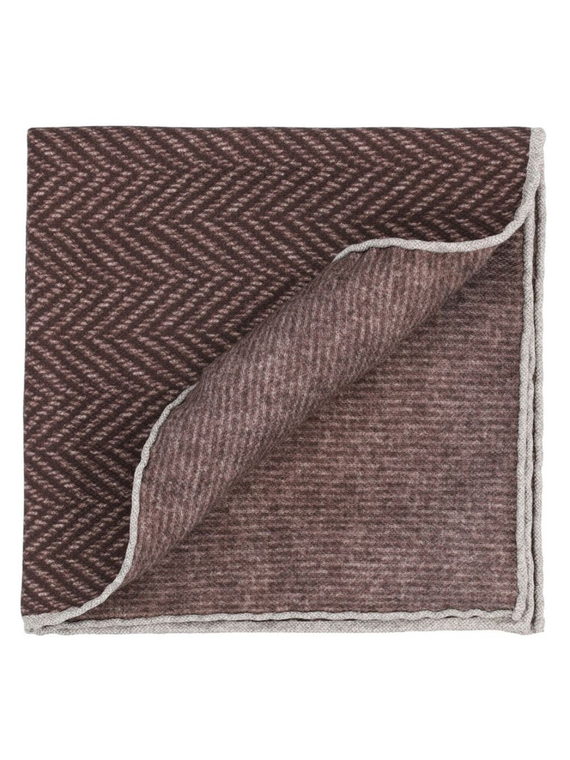 Brunello Cucinelli herringbone-pattern pocket square outlook