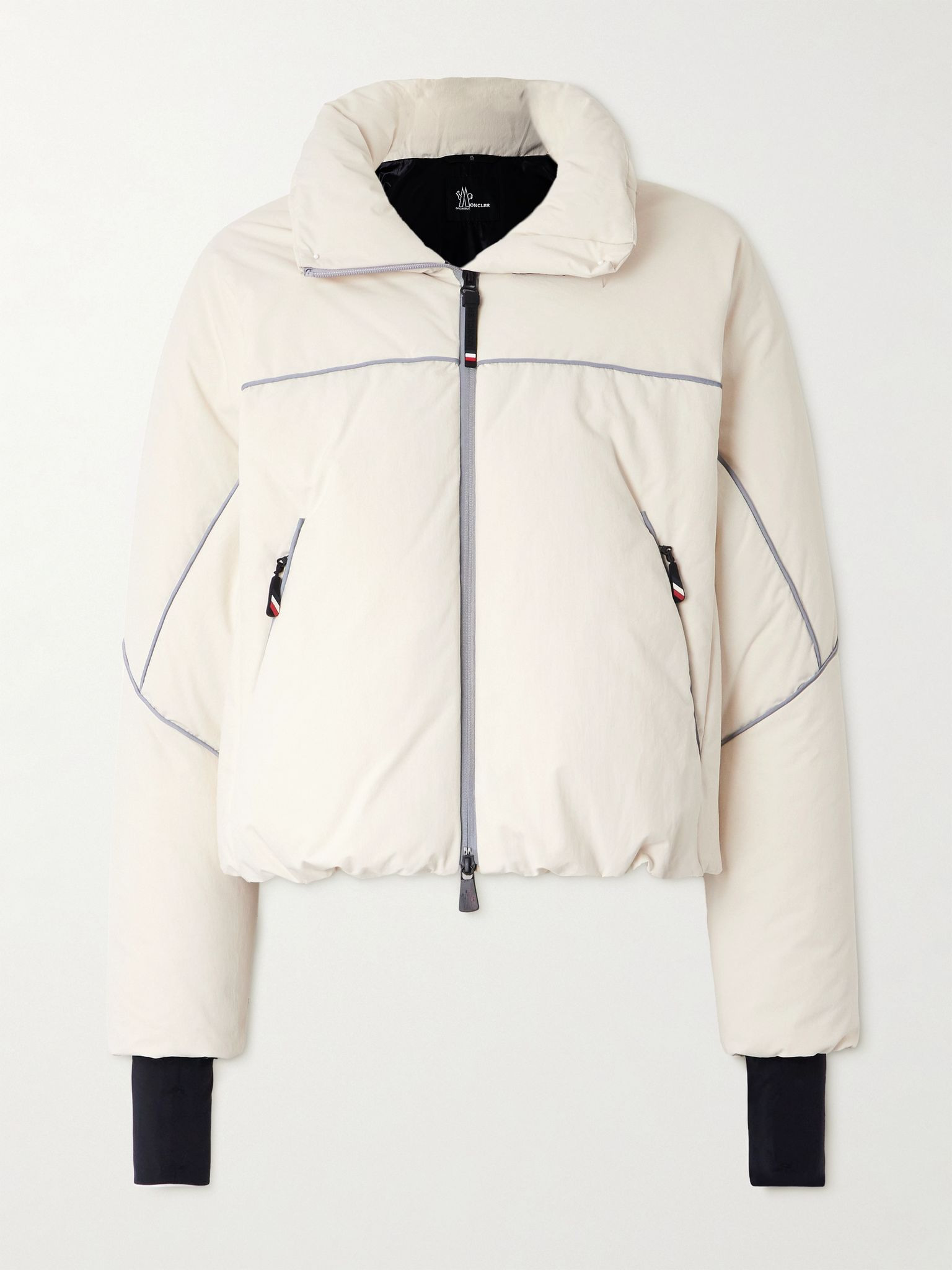 Padded hooded down ski jacket Off-white - 1