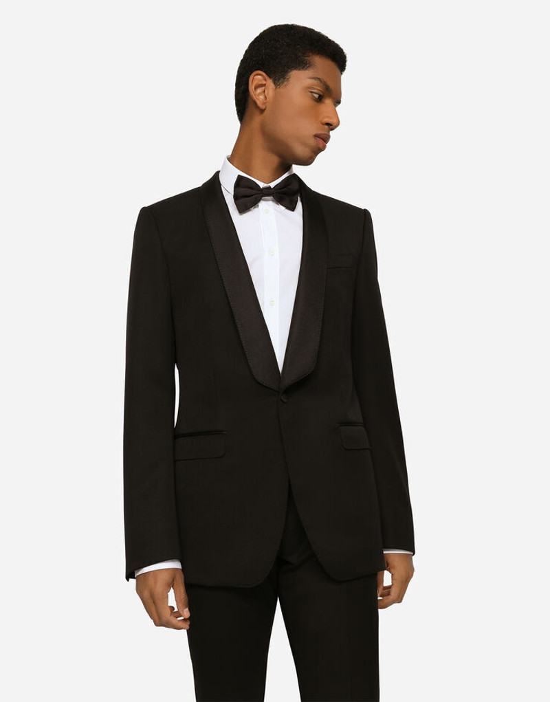 Single-breasted stretch wool Sicilia-fit tuxedo jacket 3