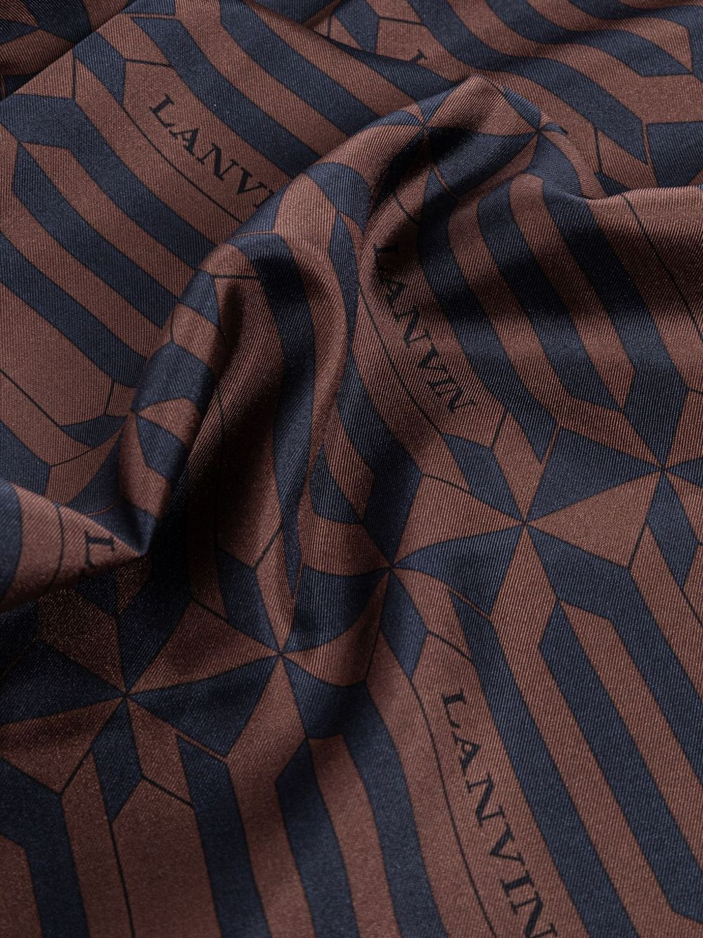 geometric-pattern silk scarf - 3