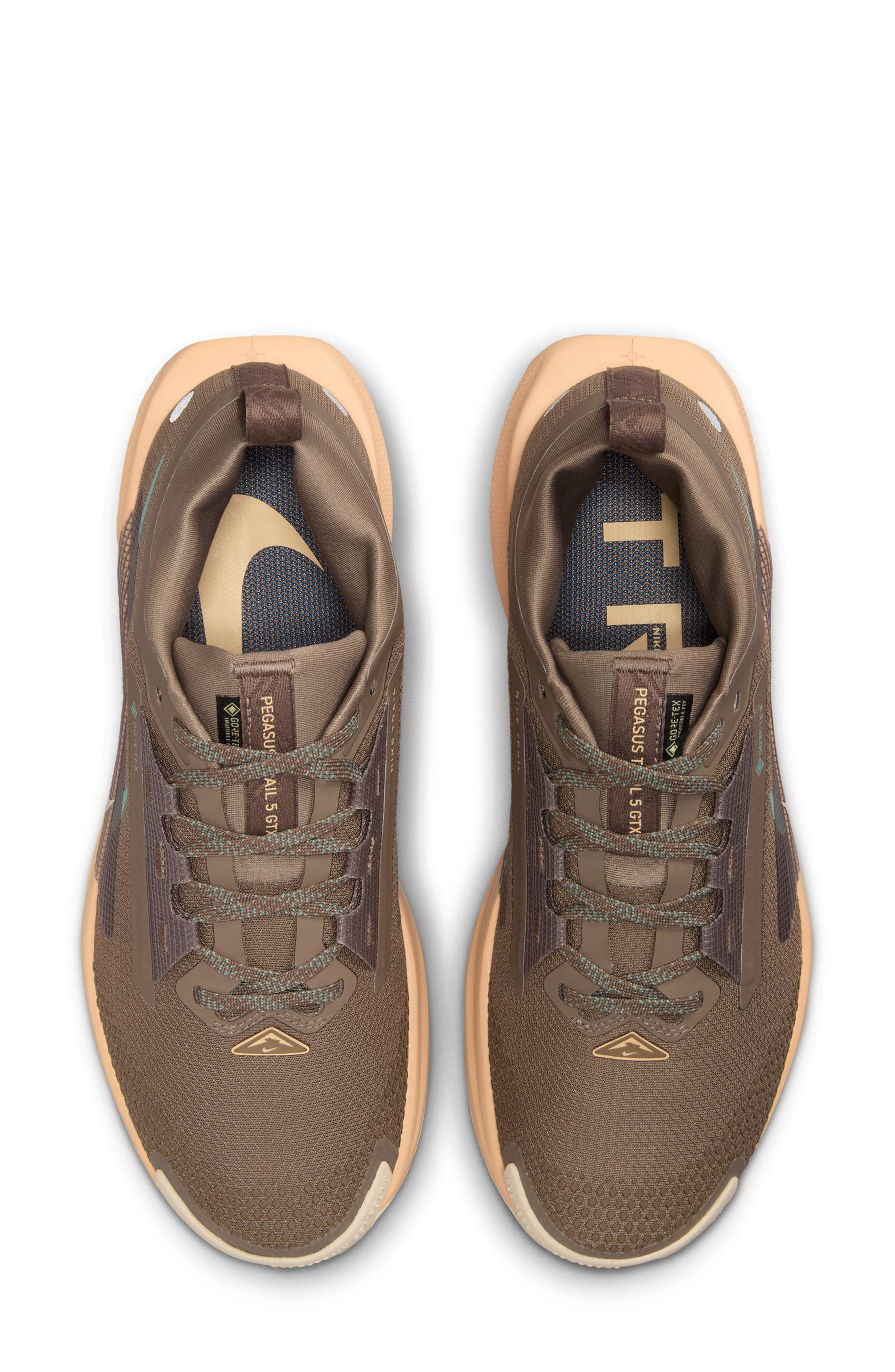Nike Pegasus Trail 5 Gore-Tex® Waterproof Running Shoe in Mink Brown/Cannon/Orange at Nordstrom - 3