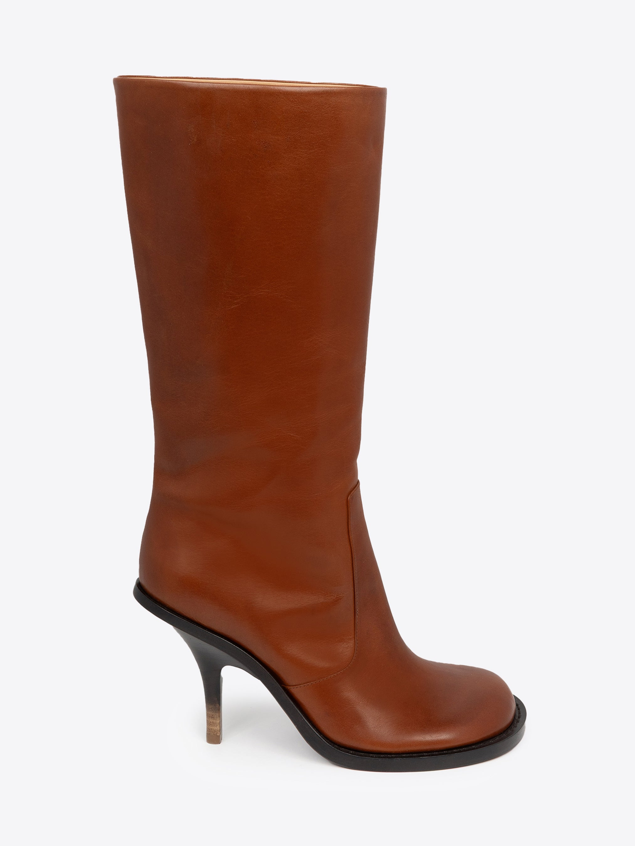ROUND-TOE LEATHER BOOTS - 2