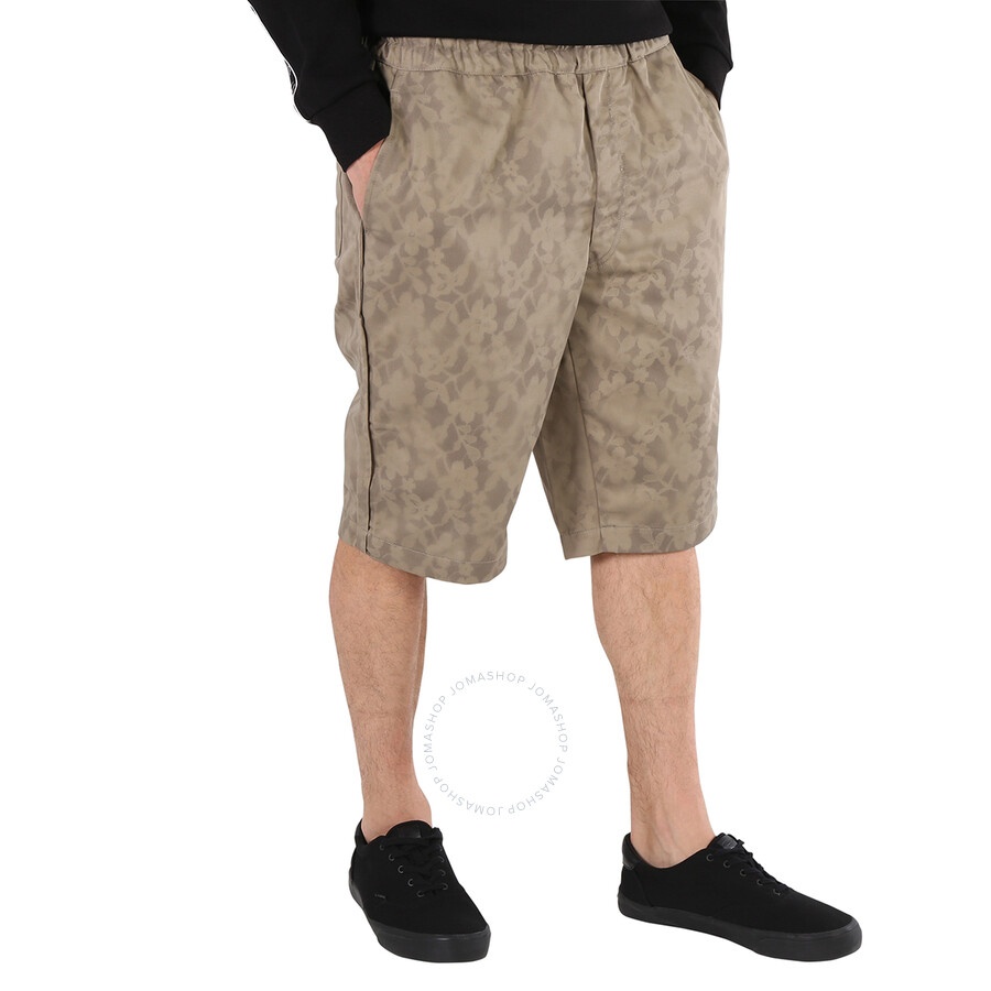 Comme Des Garcons Men's Khaki Elasticised Floral Print Shorts - 2