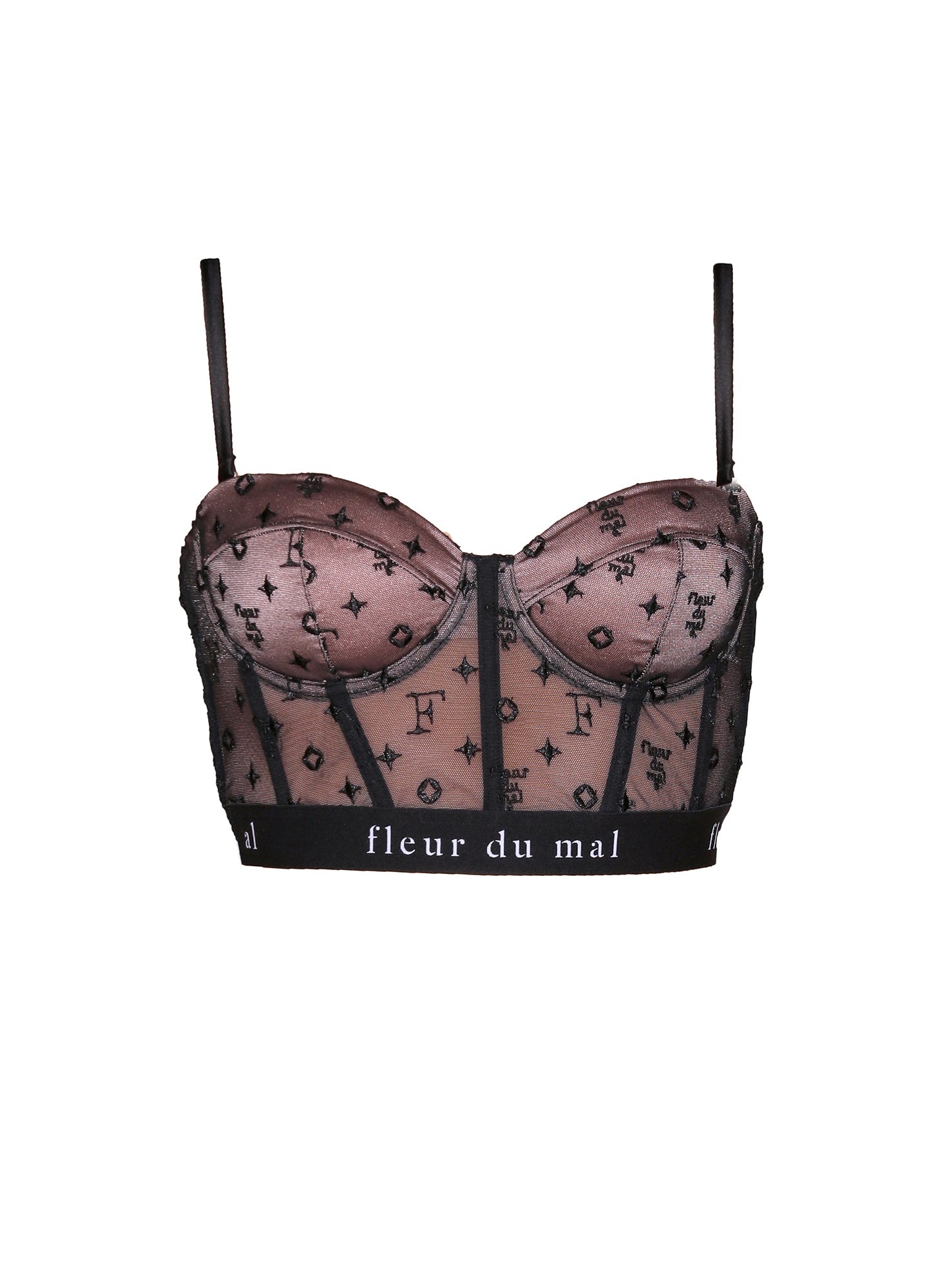 Monogram Embroidery Bustier Top - 1