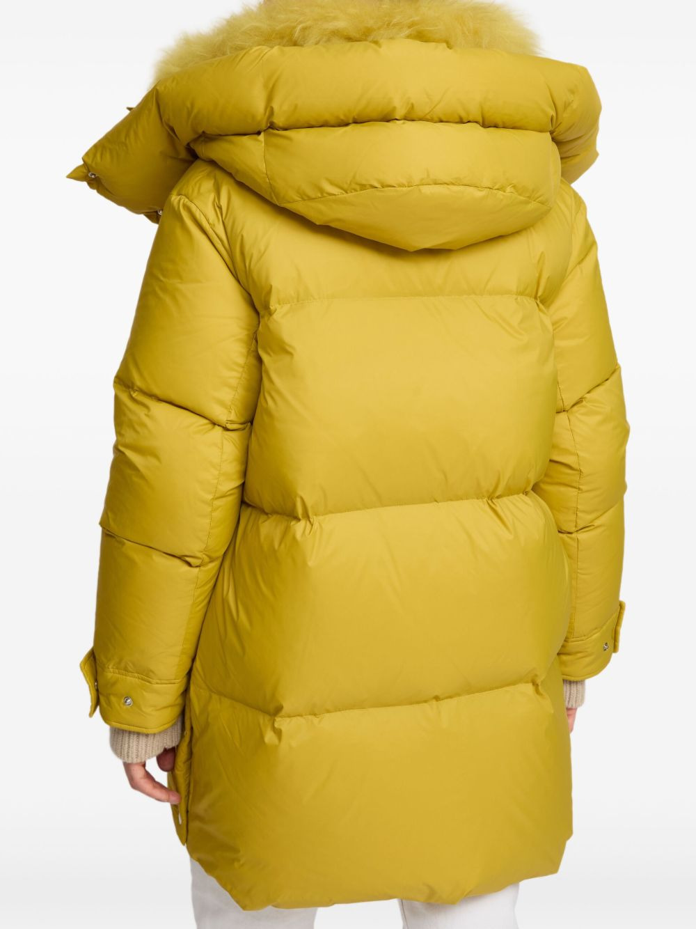 hoodedlambshearling down coat - 4
