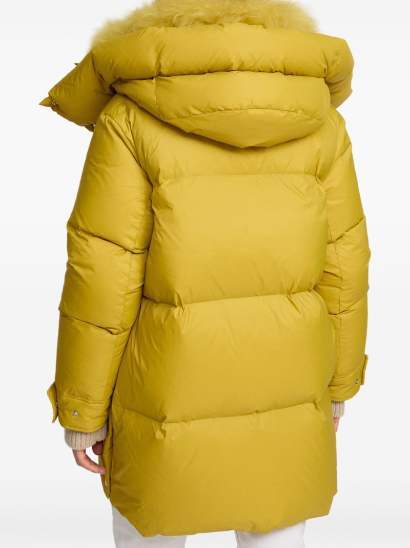 hoodedlambshearling down coat 4
